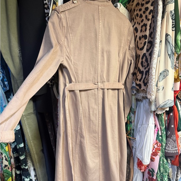 L'AGENCE Long Beige Trench Coat - Picture 8 of 8